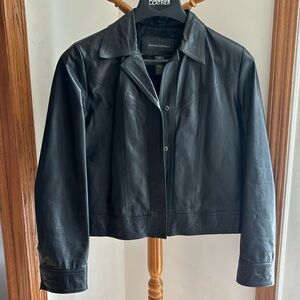 Banana Republic black leather jacket size medium